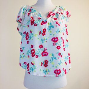 Cute Hollister Crop Top Shirt Floral Size XS